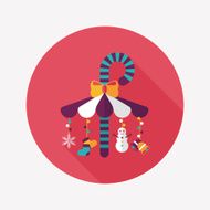 Decorative candy cane flat icon with long shadow eps10 N2