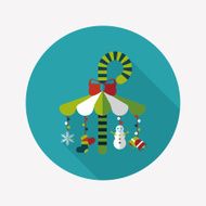 Decorative candy cane flat icon with long shadow eps10 N3