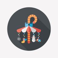 Decorative candy cane flat icon with long shadow eps10 N4