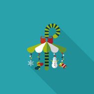Decorative candy cane flat icon with long shadow eps10 N6