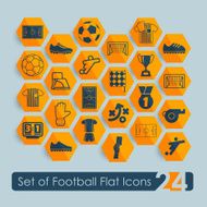 Set of football flat icons N19