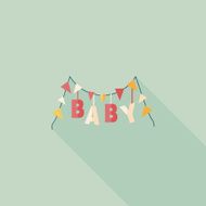 BABY party flat icon with long shadow eps 10 N24