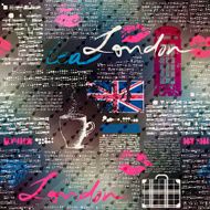 Collage of grunge newspaper London with raindrops