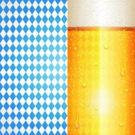 Oktoberfest background Beer and Bavarian flag