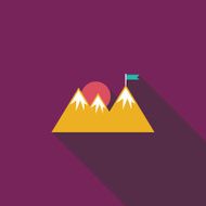Mountain tourist flat icon with long shadow N39