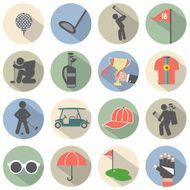Modern Flat Design Golf Icon Set Vector Illustration