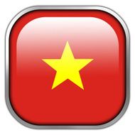Vietnam Flag square glossy button