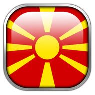 Macedonia Flag square glossy button