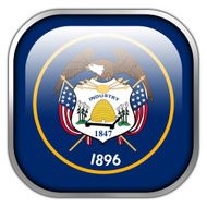 Utah State Flag square glossy button