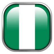 Nigeria Flag square glossy button