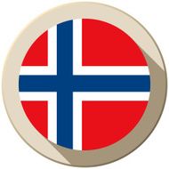 Norway Flag Button Icon Modern N2