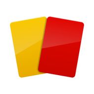 red yellow football soccer cards