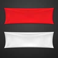 Red And White Textile Banner Set Vector