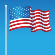 USA FLag On Pole