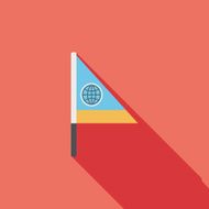 Flag flat icon with long shadow N31