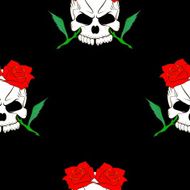 Vector Seamless pattern with skulls and rose