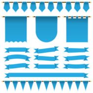 blue ribbons and banners