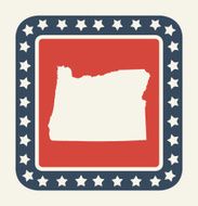 Oregon American state button