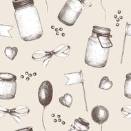 Vintage decorative background with glass canning jars