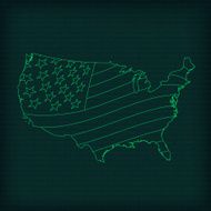 USA network map dark green