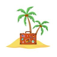 Travel suitcase with palmtrees N2