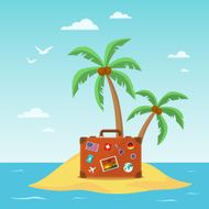 Travel suitcase with palmtrees N3