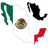 Mexico map flag N2