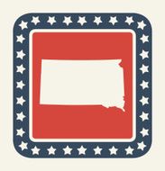 South Dakota American state button