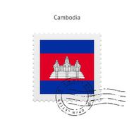 Cambodia Flag Postage Stamp