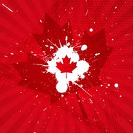 Canada Day background Splashing Maple Leaf