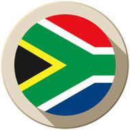 South Africa Flag Button Icon Modern N2