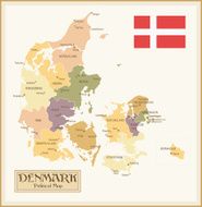 Vintage Map of Denmark