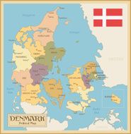 Vintage Map of Denmark N2