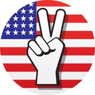 Peace Sign on Red White and Blue