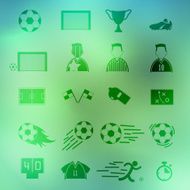 Soccer Icons set on background Illustration eps10