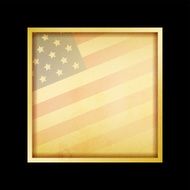Golden frame with USA grunge flag background N2