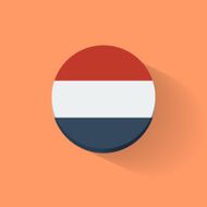 Round icon with flag of Netherlands N3