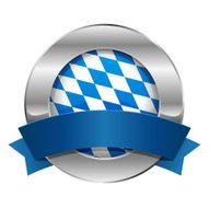 Round oktoberfest button with ribbon