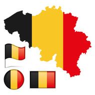 Belguim map &amp; flag