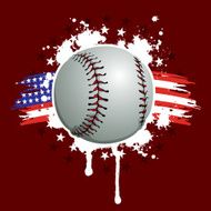 baseball against american flag