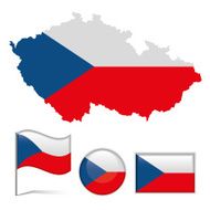 Czech Republic map &amp; flag
