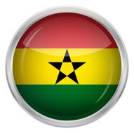 Glossy Button - Flag of Ghana N4