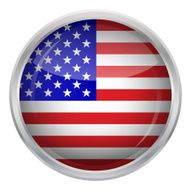 Glossy Button - Flag of USA N3