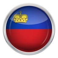 Glossy Button - Flag of Liechtenstein N4