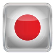 Glossy Button - Flag of Japan N4