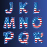 USA alphabet on a blue background