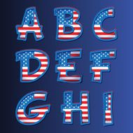 USA alphabet on a blue background N2