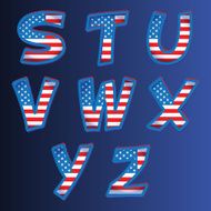 USA alphabet on a blue background N3