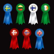 World Flag Award Ribbons Northern Europe