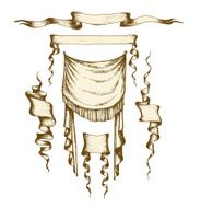 Old banners ribbons and manuscripts N4
